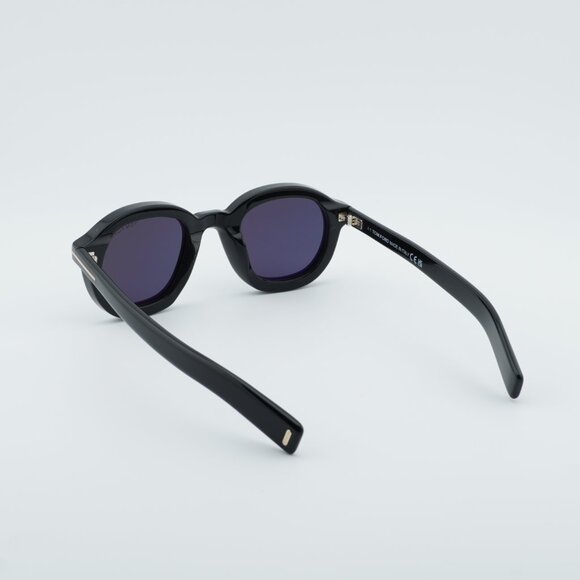 Tom Ford Raffa FT1100 01A Sunglasses Black Round Frame, Smoke Lenses - Picture 5 of 11